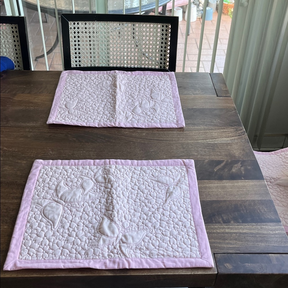 Pink Quilted Leaf Placemat Set of 5
